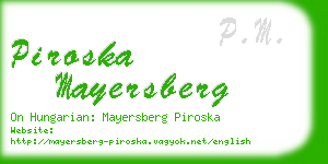 piroska mayersberg business card